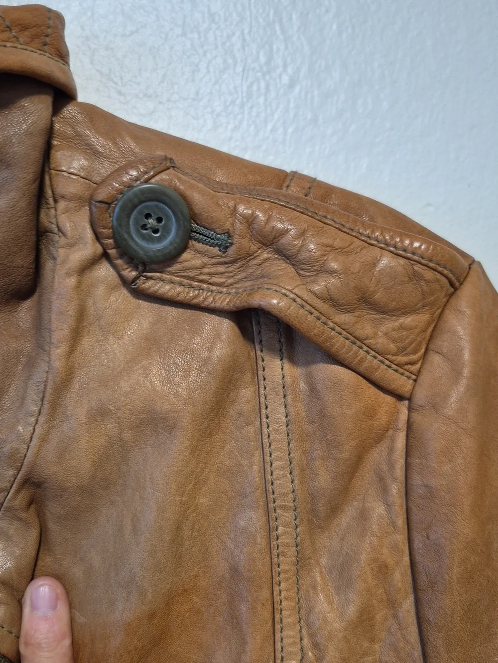 GAP WASHED LEATHER JACKET CAMEL SZ XL Gorgeous!!